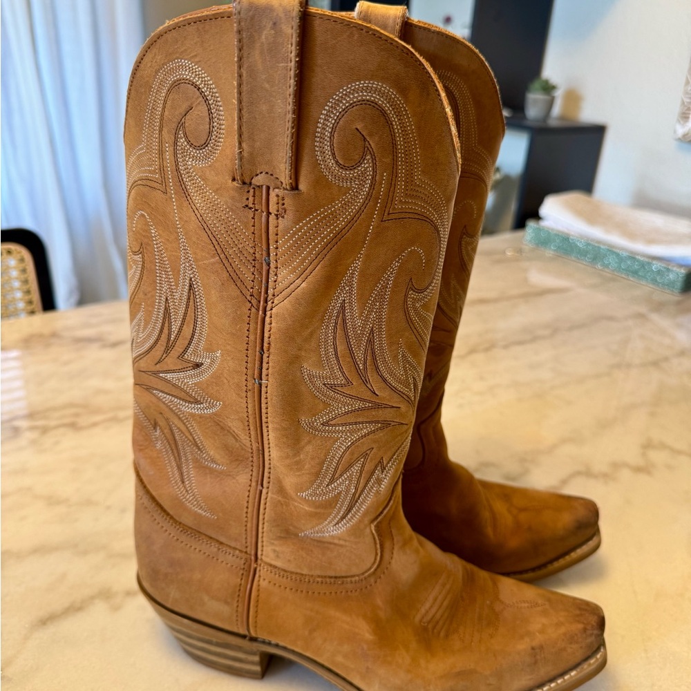 Durango Tan Leather Cowboy Boots